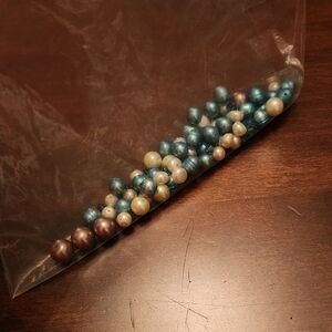 Vintage Blue and White Pearl Necklace